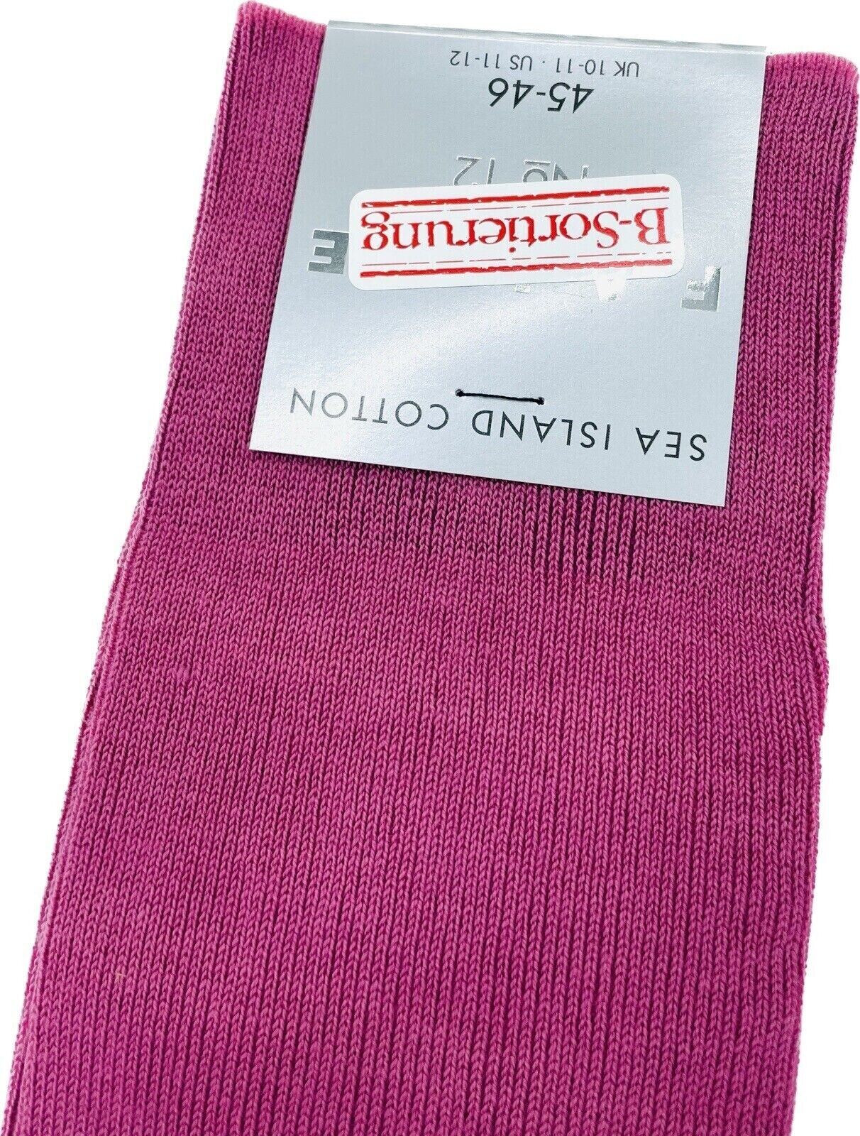 Falke No.12 Socken Gr 43-44 Herren Kniestrümpfe Strümpfe Rosa Sea Island Cotton