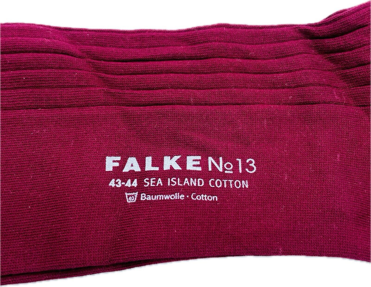 Falke No.13 Socken Gr 43-44 Herren Kniestrümpfe Strümpfe Rot Sea Island Cotton