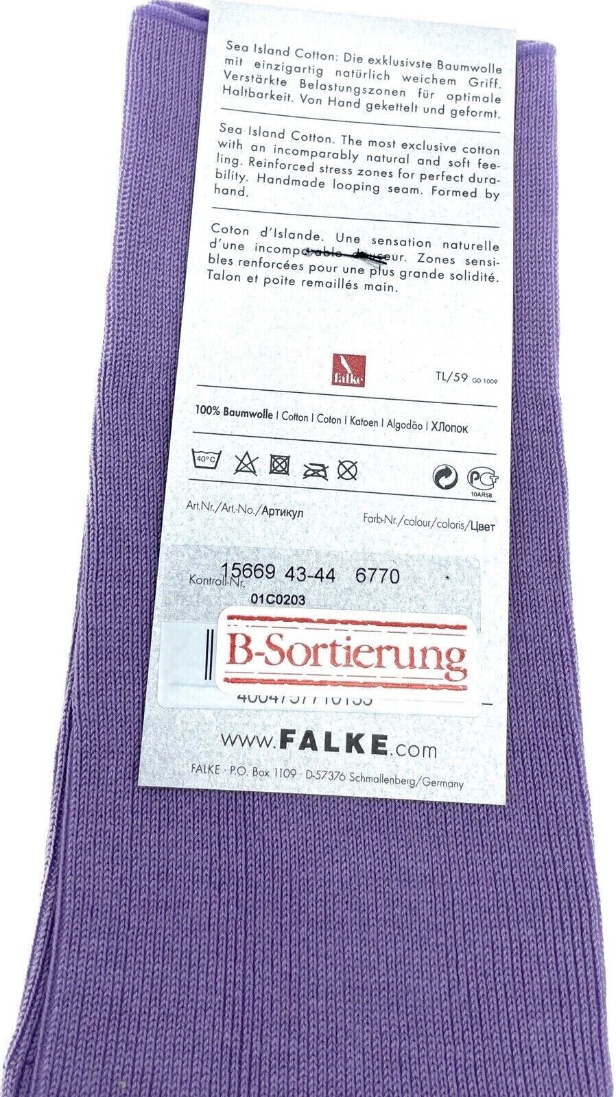 Falke No.13 Socken Gr. 43-44 Herren Kniestrümpfe Strümpfe Lila Sea Island Cotton