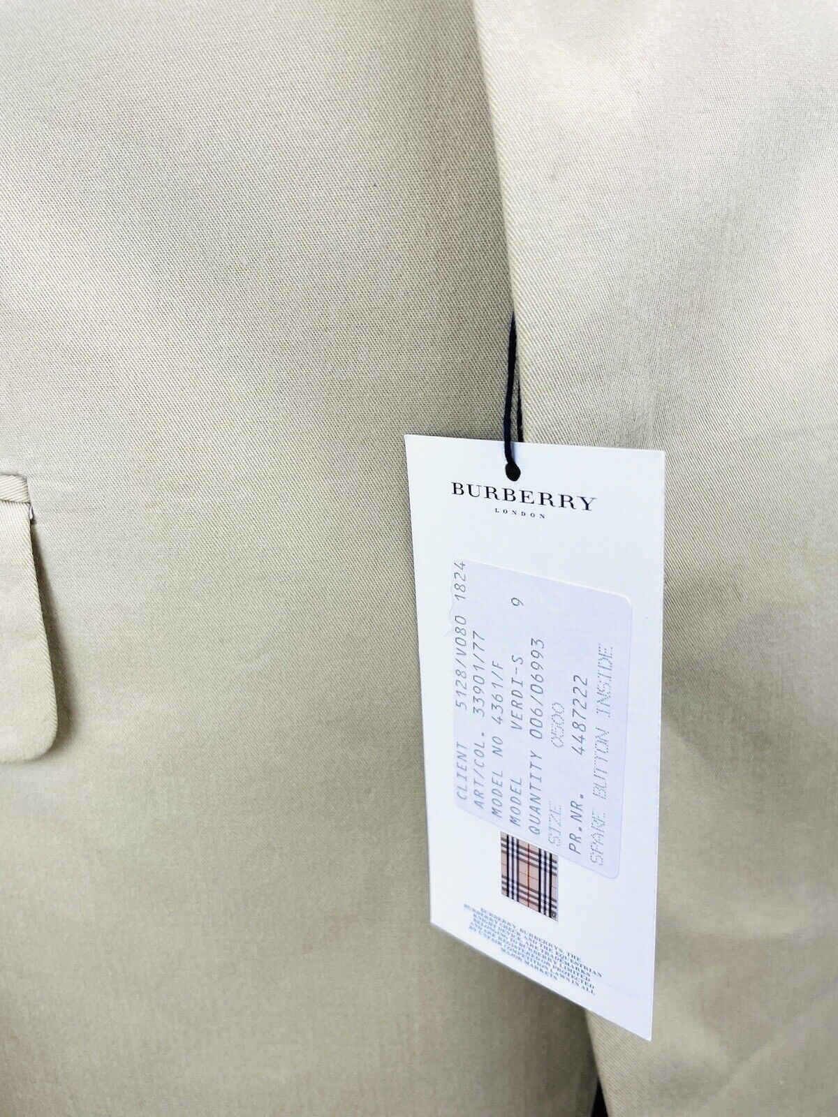 BURBERRY Sakko 50 Herren Jacke Männer Jackett Sakko Anzug Jagd Tweed Kariert Neu