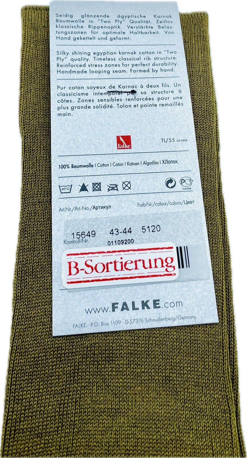 Falke No.10 Socken Gr. 43-44 Herren Kniestrümpfe Strümpfe Braun FIL D´ECOSSE