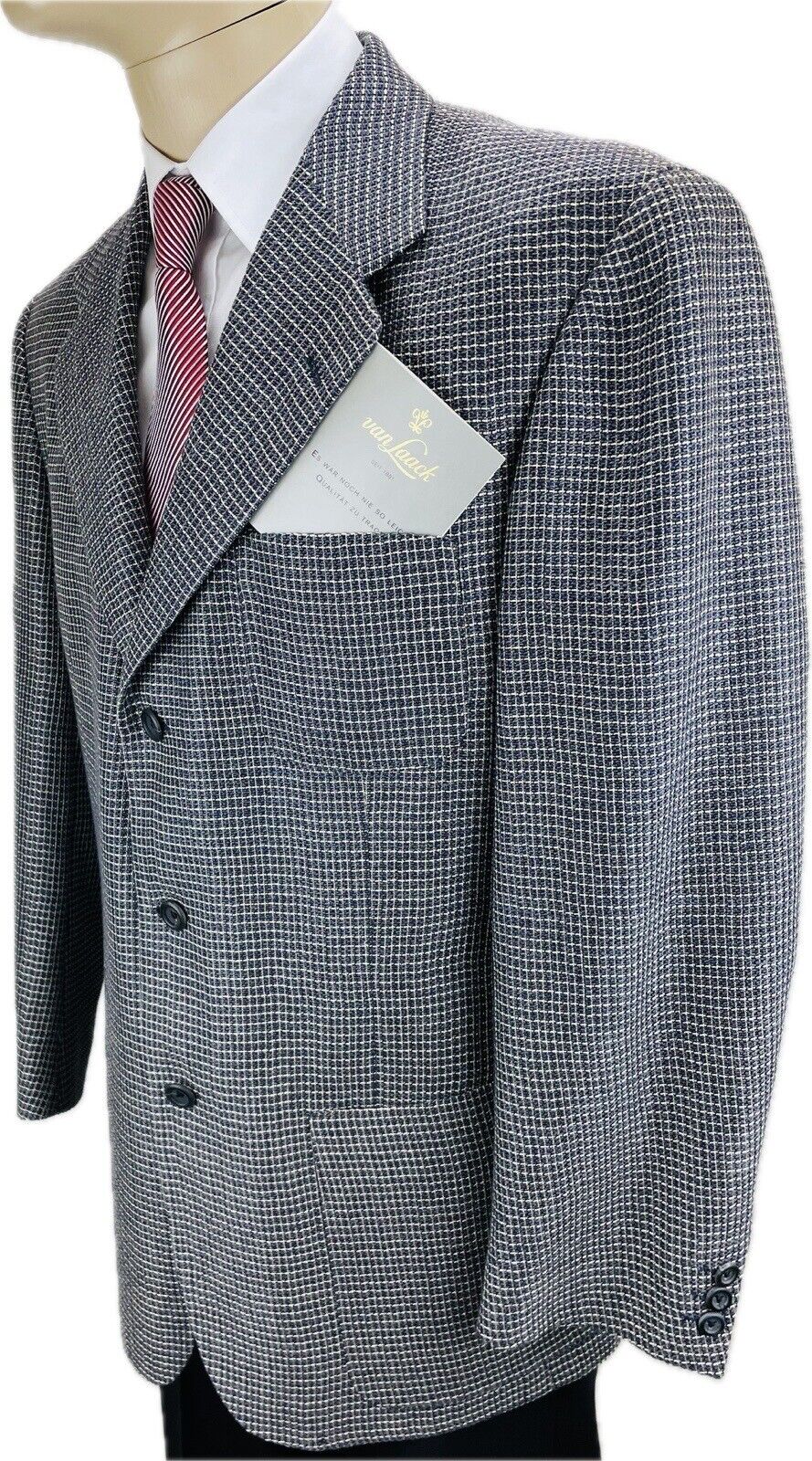 Van Laack Leinensakko 50 NEU Herren Jackett Jacke Sakko Leinen Anzug Kariert