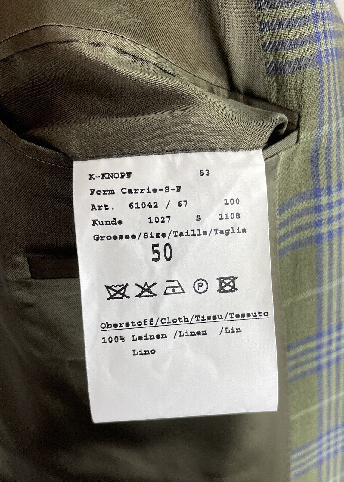 Ermenegildo Zegna Leinensakko 50 Herren Sakko Jackett Jacke Anzug Jagd Tweed