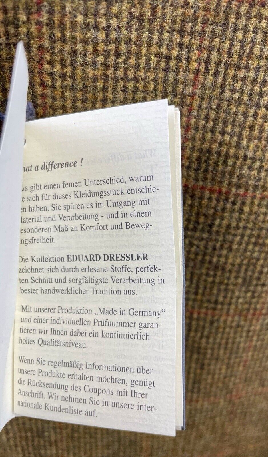 Eduard Dressler Tweedsakko 52 Herren Jacke Männer Jackett Sakko Anzug Jagd Tweed