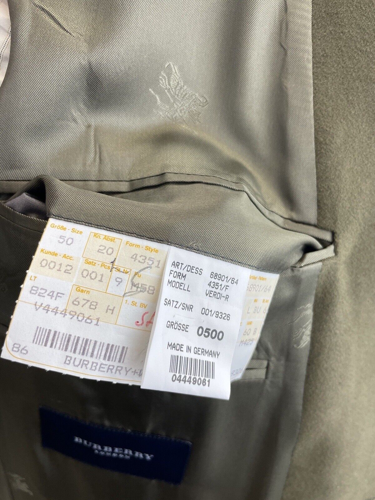 BURBERRY Tweedsakko 50 Herren Jacke Männer Jackett Sakko Anzug Jagd Tweed Neu