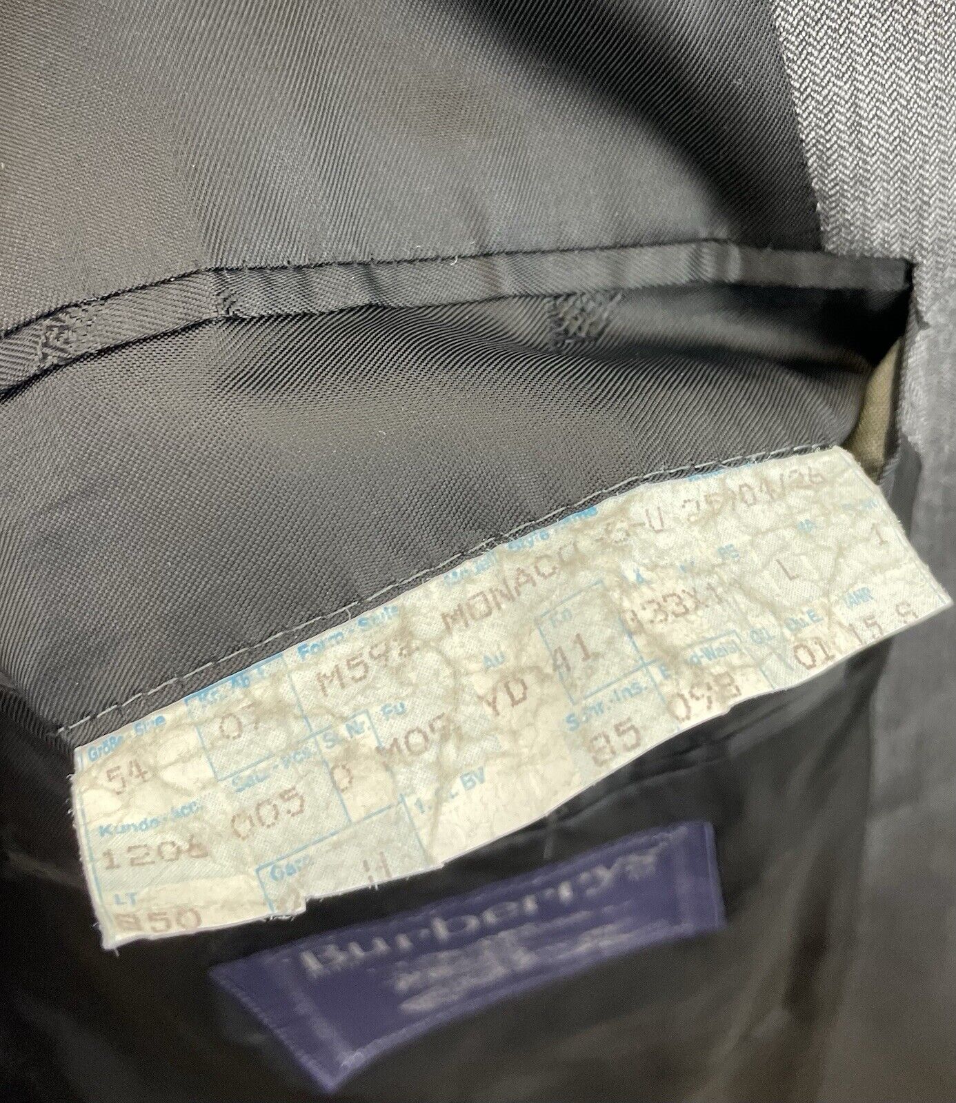 Burberry Anzug 54 Herren Anzüge Smoking Hose Sakko 2-Teiler Vintage Tweed Mantel
