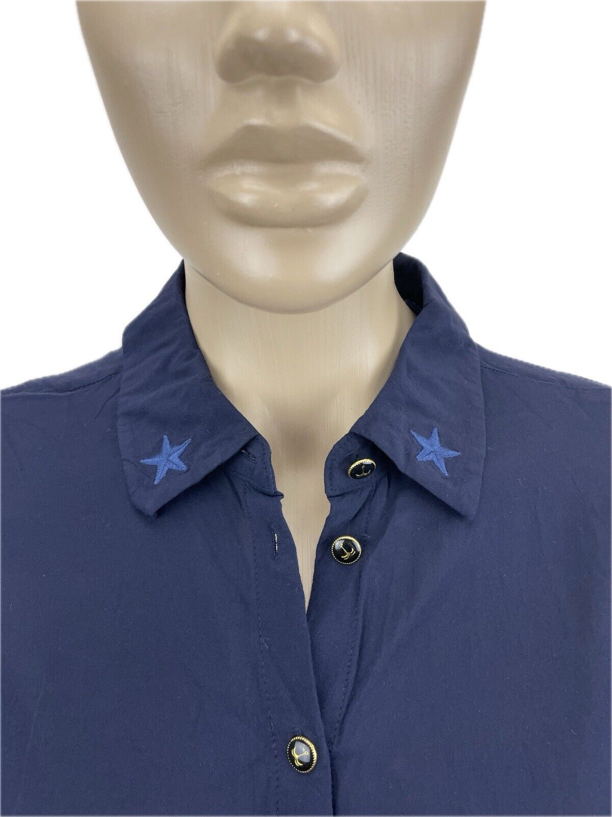 Scotch & Soda Bluse XS Damen Hemdbluse Sweatshirt Frauen Poloshirt Hemd Retro
