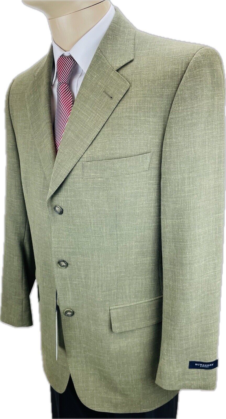 BURBERRY Leinensakko 50 Herren Jacke Männer Jackett Sakko Anzug Jagd Leinen Neu