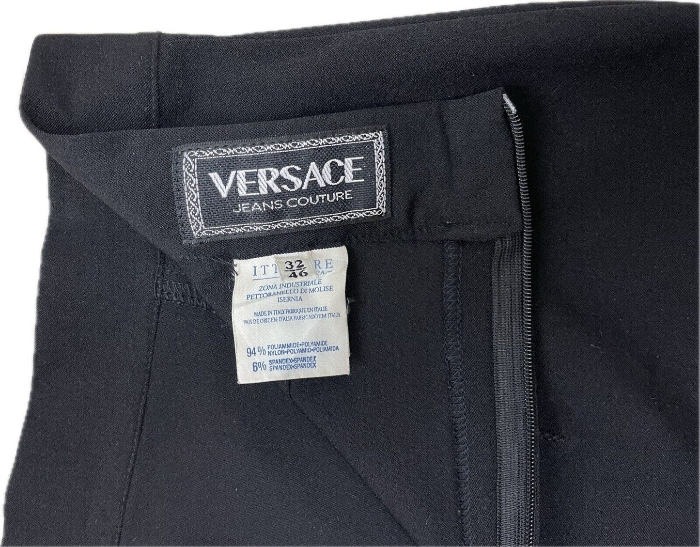 Versace Rock 40 M Damen Kleid Minirock Kostüm Frauen Schwarz Röcke Stretch Jeans