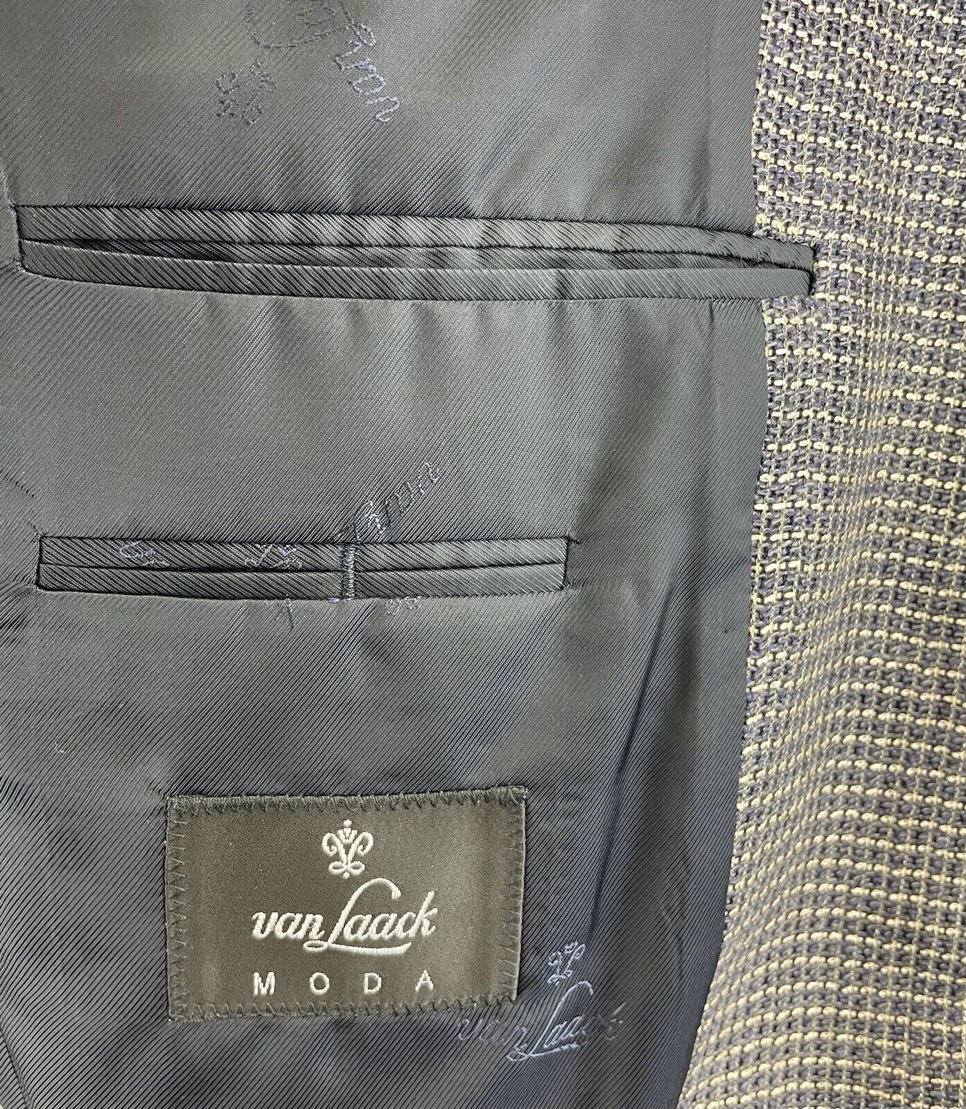 Van Laack Leinensakko 50 NEU Herren Jackett Jacke Sakko Leinen Anzug Kariert
