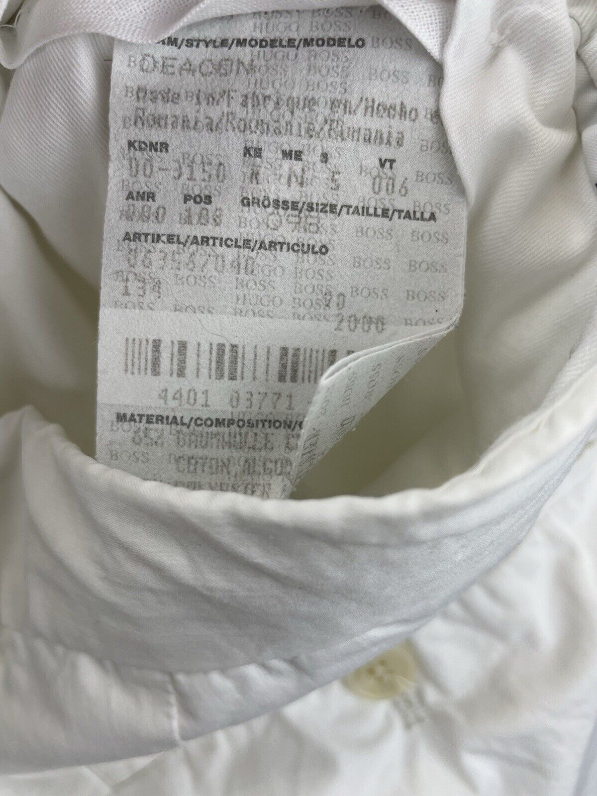 Hugo Boss Chino Gr. 98 Herren Hose Männer Hosen Jeans Business Sommer Weiß