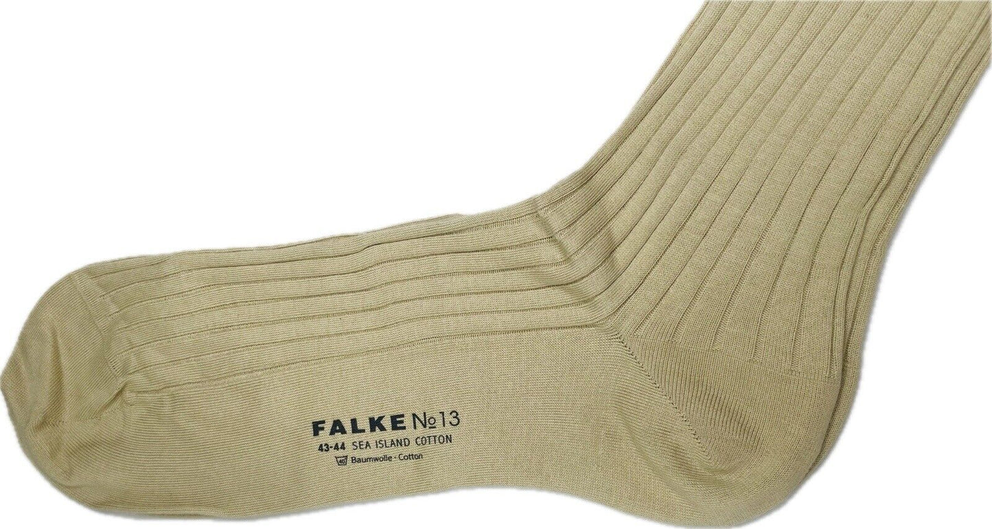 Falke No.13 Socken Gr 43-44 Herren Kniestrümpfe Strümpfe Beige Sea Island Cotton