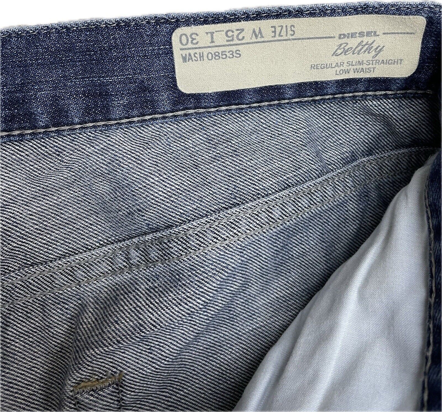 DIESEL Belthy Jeans W25 L30 Damen Jeanshose Low Waist Hose Frauen Skinny Slim