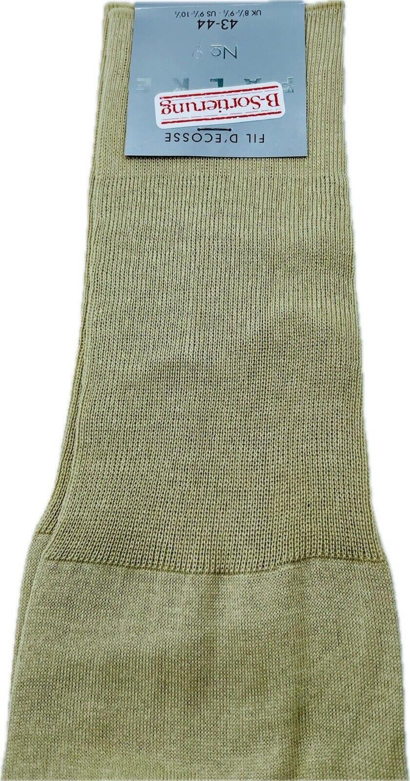 Falke No.9 Socken Gr. 43-44 Herren Kniestrümpfe Strümpfe Beige FIL D´ECOSSE