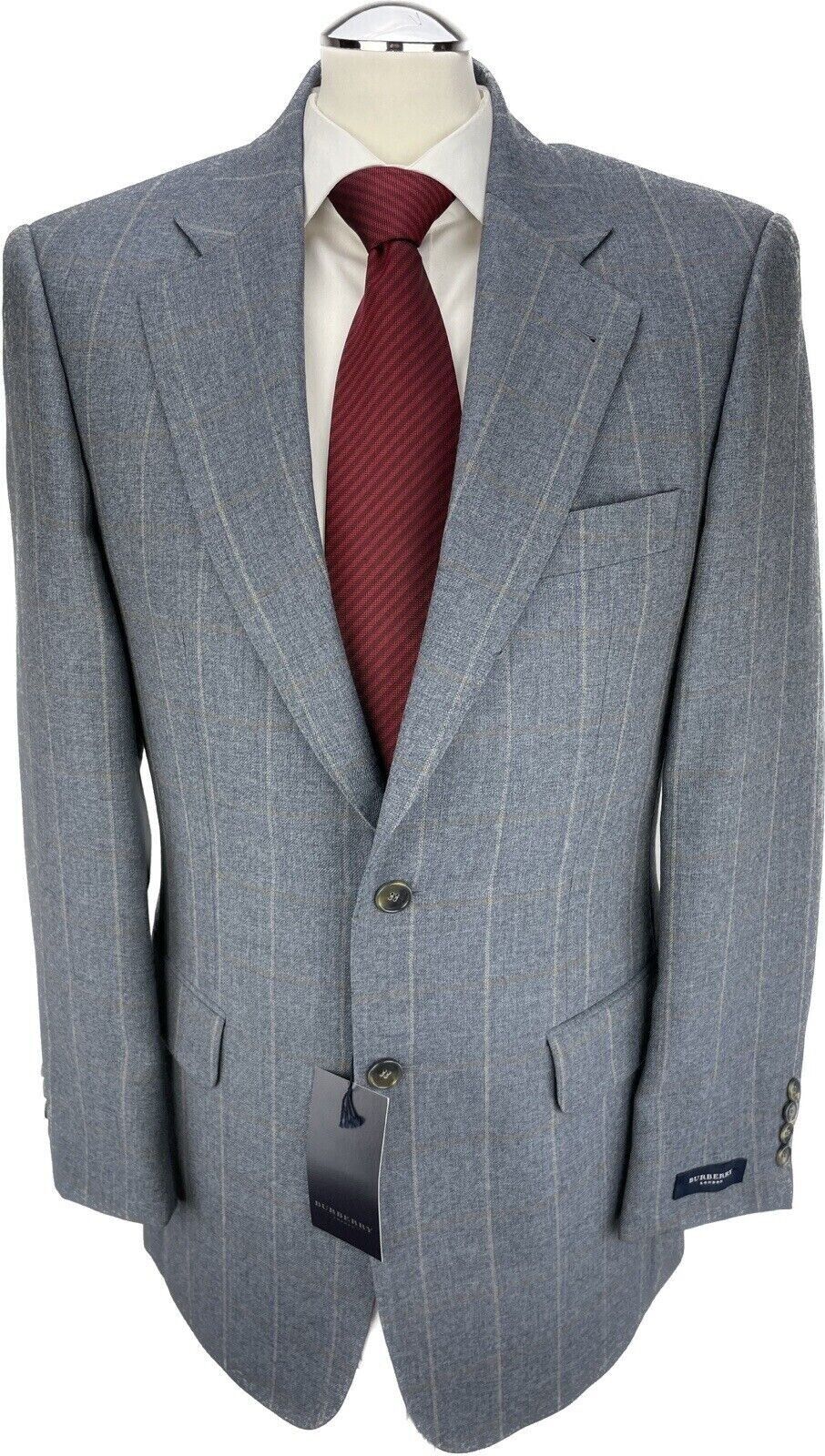 BURBERRY Sakko 48 Herren Jacke Männer Jackett Sakko Anzug Jagd Tweed Kariert Neu