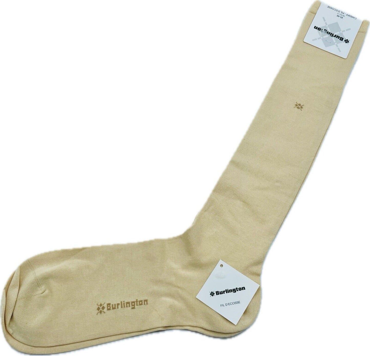 Burlington Socken Gr 40-46 Herren Kniestrümpfe Strümpfe Beige Sea Island Cotton