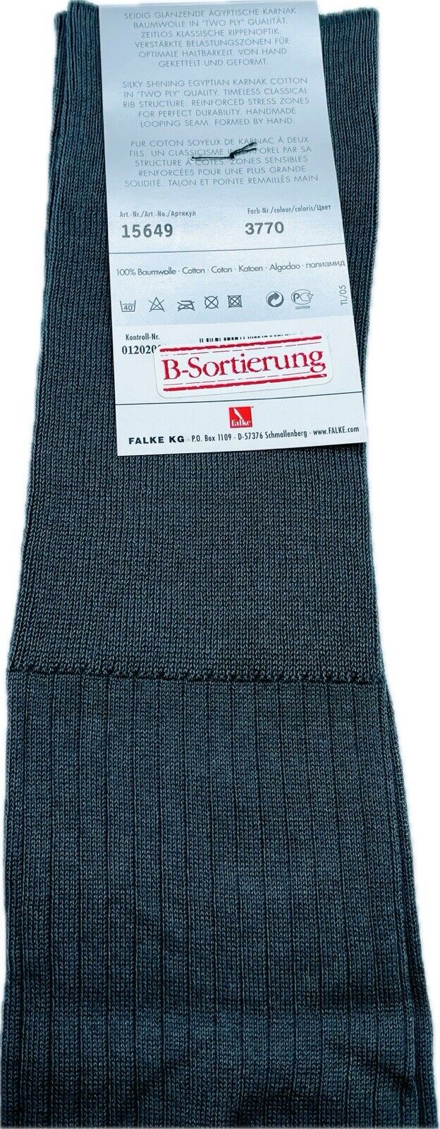 Falke No.10 Socken Gr. 43-44 Herren Kniestrümpfe Strümpfe Grau FIL D´ECOSSE