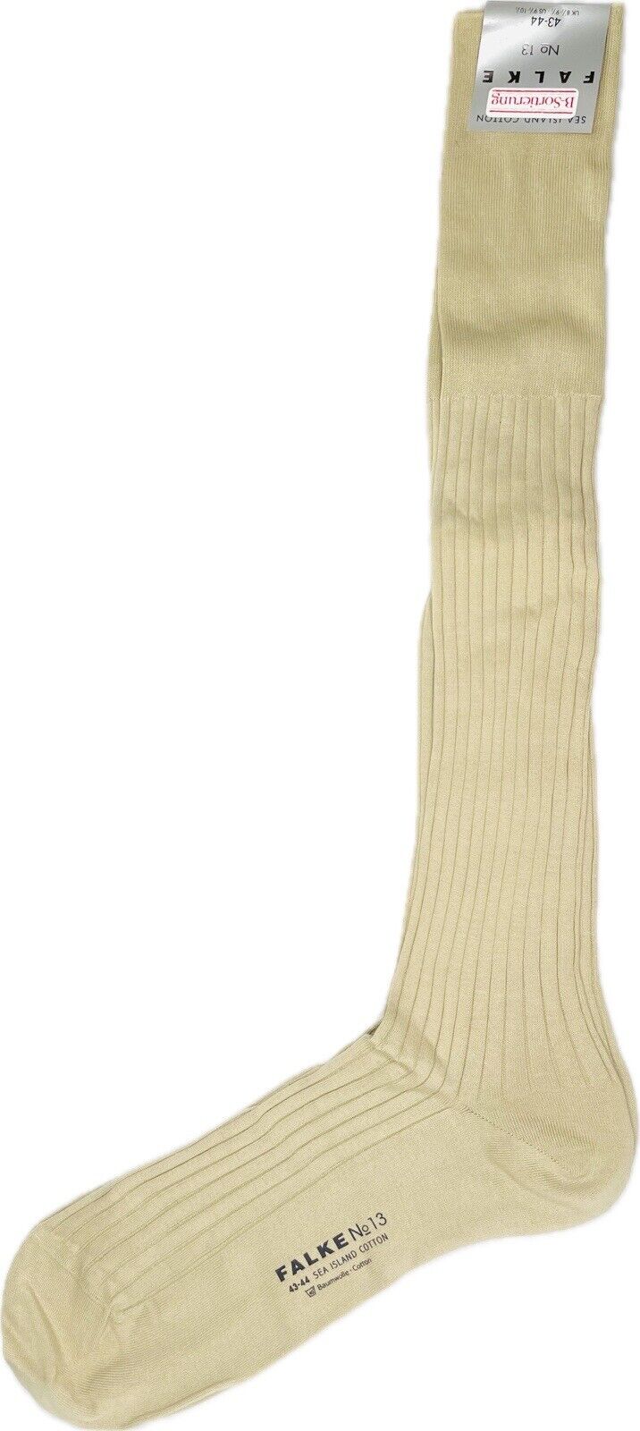 Falke No.13 Socken Gr 43-44 Herren Kniestrümpfe Strümpfe Beige Sea Island Cotton