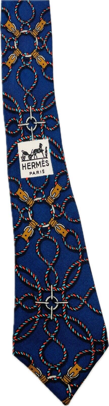 Hermès Paris Seidenkrawatte Herren Krawatten Binder Schlips Vintage Seile Seide