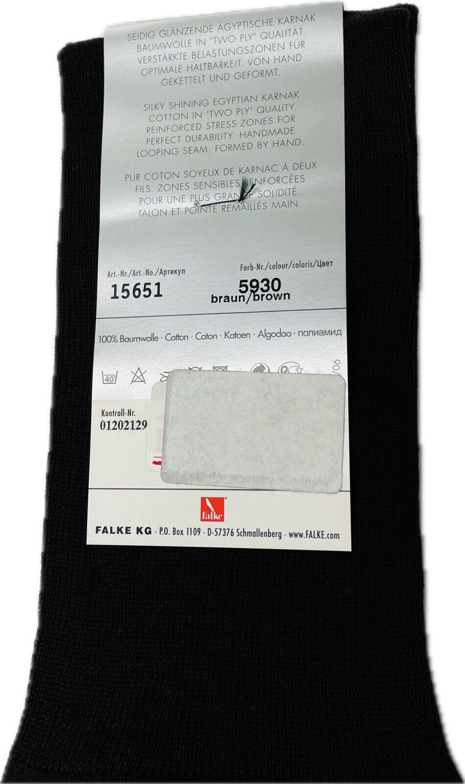 Falke No.9 Socken Gr 43-44 Herren Kniestrümpfe Strümpfe Dunkelbraun FIL D´ECOSSE