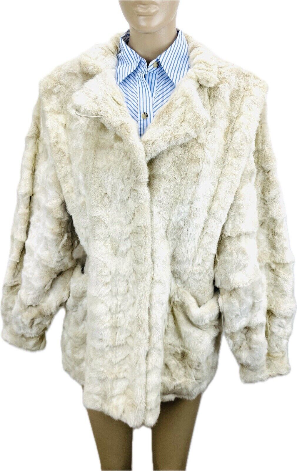 Nerzjacke Gr. 38 M Weiß Damen Pelzmantel Echt Pelz Pelzjacke Nerzpelz Nerz Furs