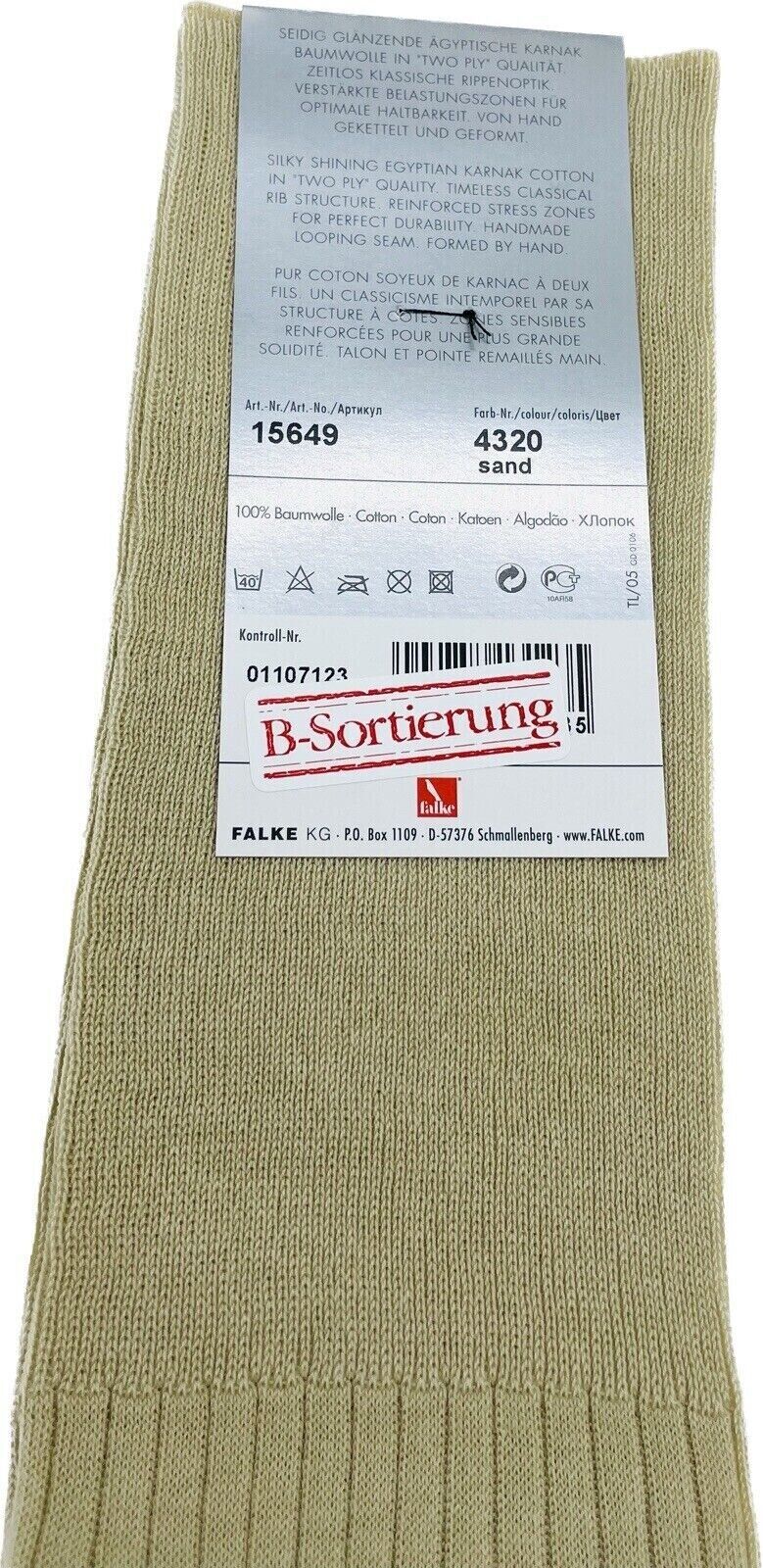 Falke No.10 Socken Gr 45-46 Herren Kniestrümpfe Strümpfe Beige FIL D´ECOSSE