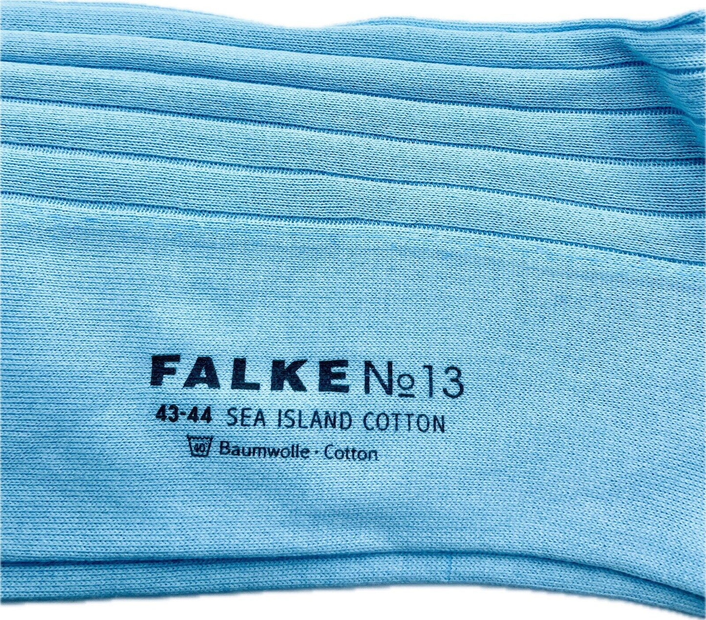 Falke No.13 Socken Gr 43-44 Herren Kniestrümpfe Strümpfe Blau Sea Island Cotton