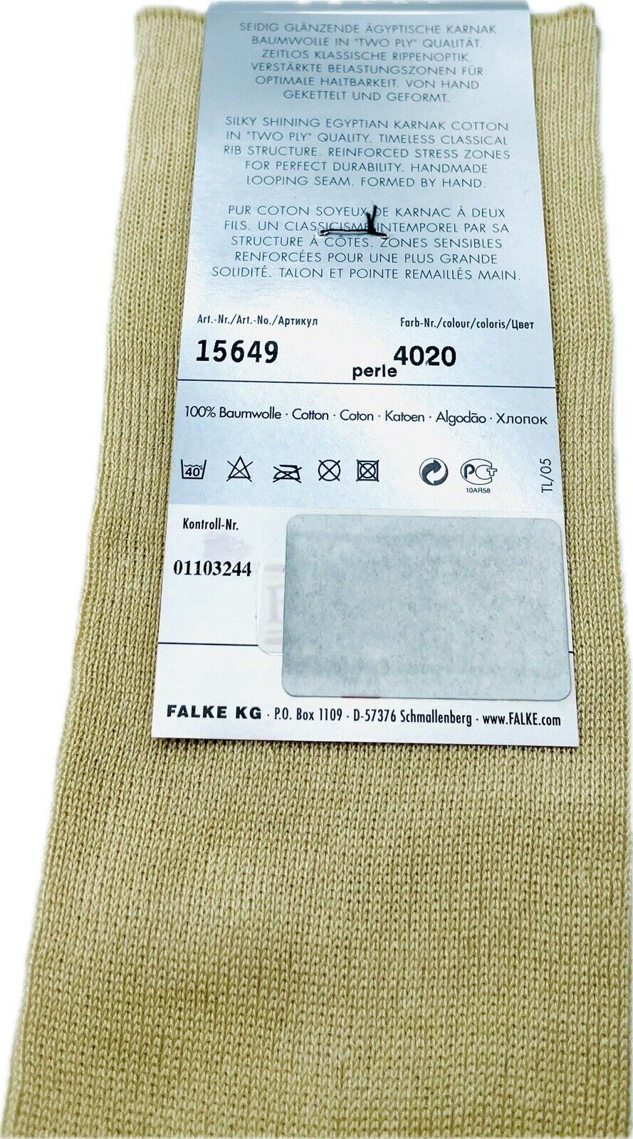 Falke No.10 Socken Gr. 43-44 Herren Kniestrümpfe Strümpfe Beige FIL D´ECOSSE