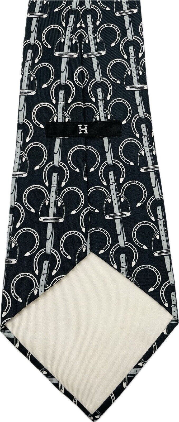 Hermès Paris Seidenkrawatte Herren Krawatten Binder Schlips Vintage Hufeisen Tie