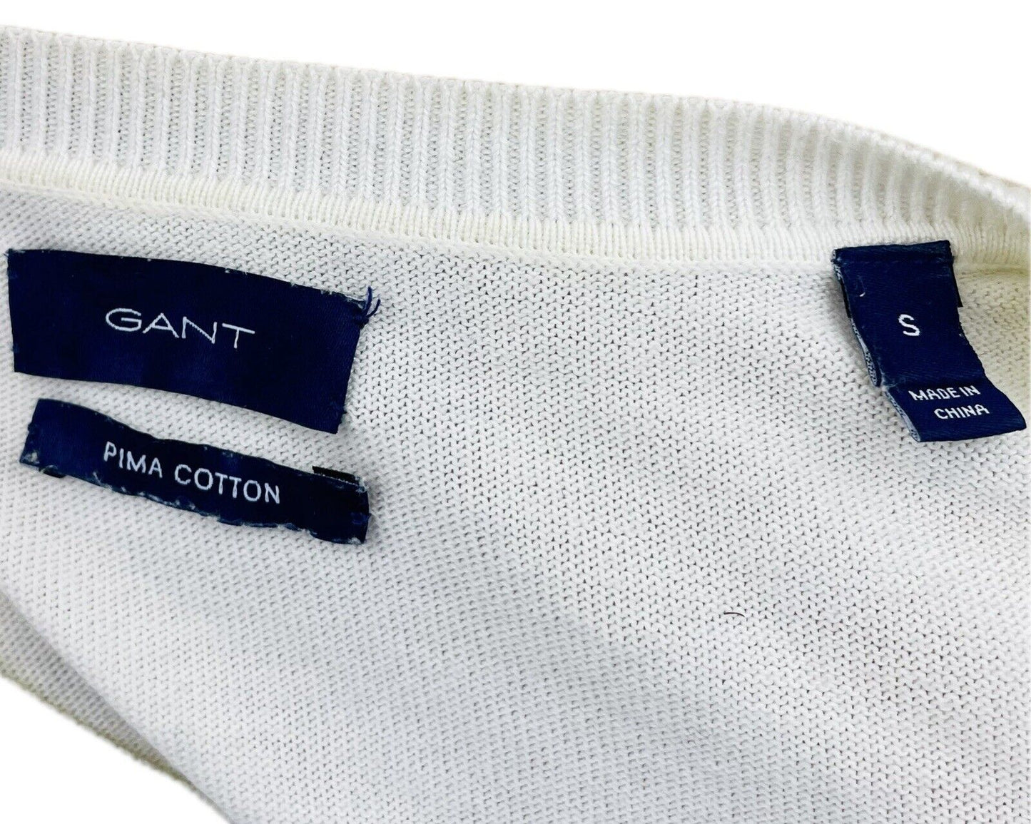 GANT Pullover S Damen Pulli Weiß Frauen Pullover Sweater Sweatshirt Winter