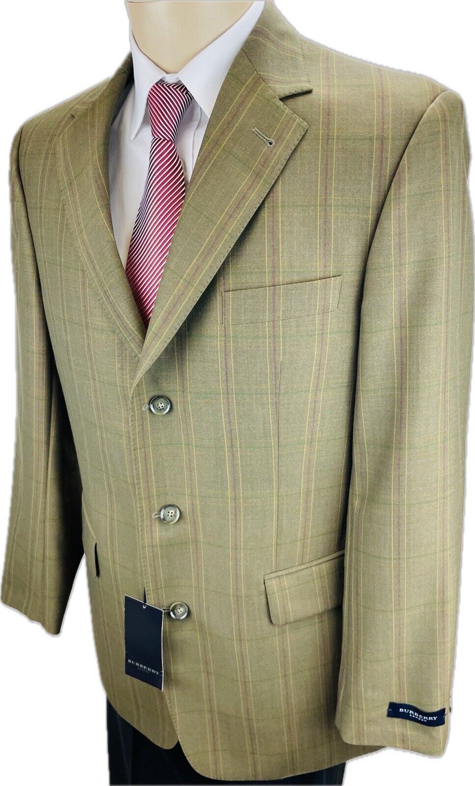 BURBERRY Sakko 50 Herren Jacke Männer Jackett Sakko Anzug Jagd Tweed Kariert Neu