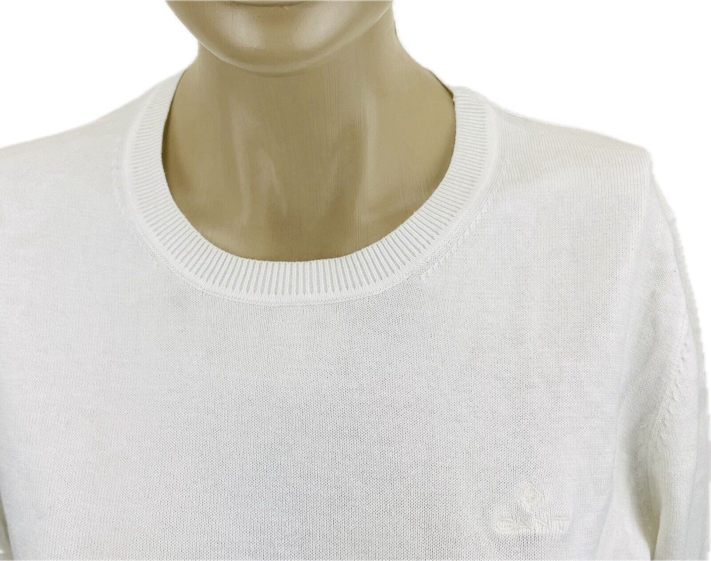 GANT Pullover S Damen Pulli Weiß Frauen Pullover Sweater Sweatshirt Winter