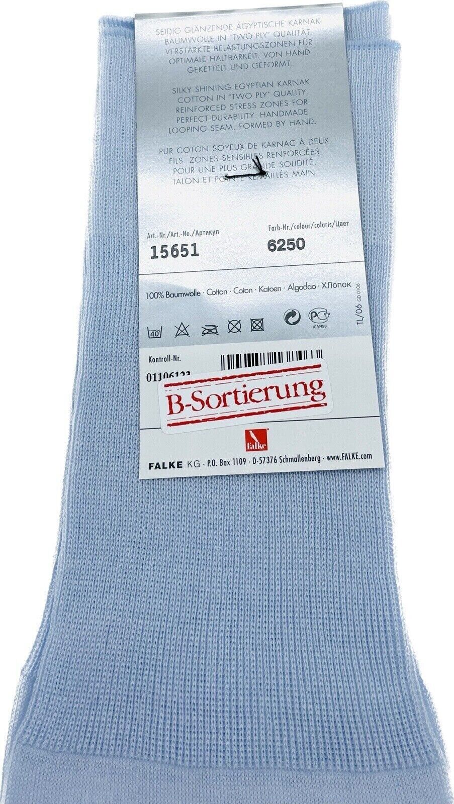 Falke No.9 Socken Gr 45-46 Herren Kniestrümpfe Strümpfe Blau FIL D´ECOSSE
