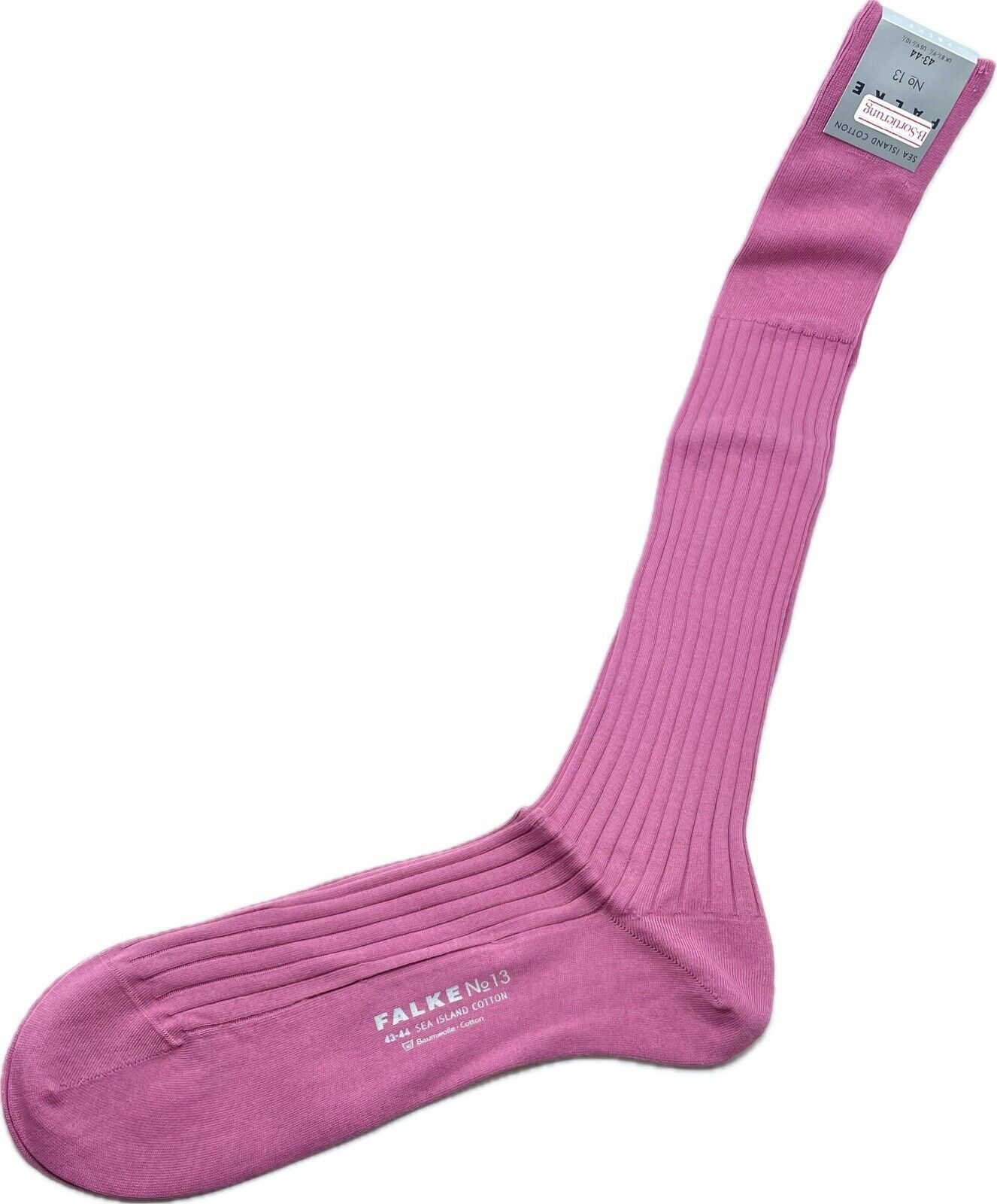 Falke No.13 Socken Gr 43-44 Herren Kniestrümpfe Strümpfe Rosa Sea Island Cotton