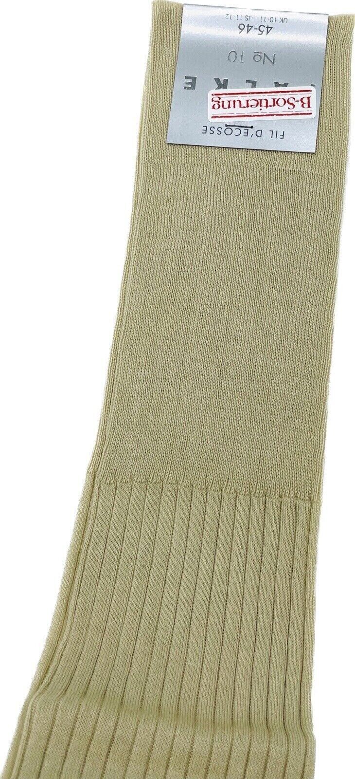 Falke No.10 Socken Gr 45-46 Herren Kniestrümpfe Strümpfe Beige FIL D´ECOSSE