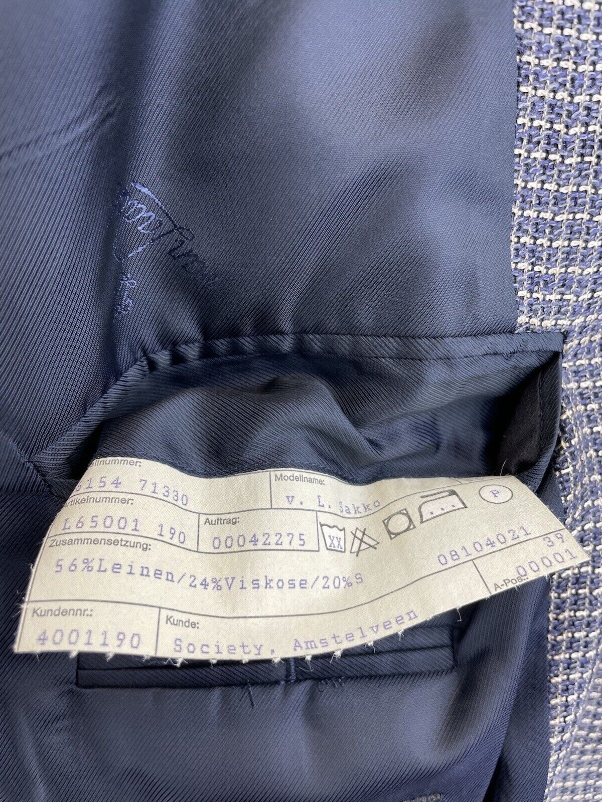 Van Laack Leinensakko 50 NEU Herren Jackett Jacke Sakko Leinen Anzug Kariert