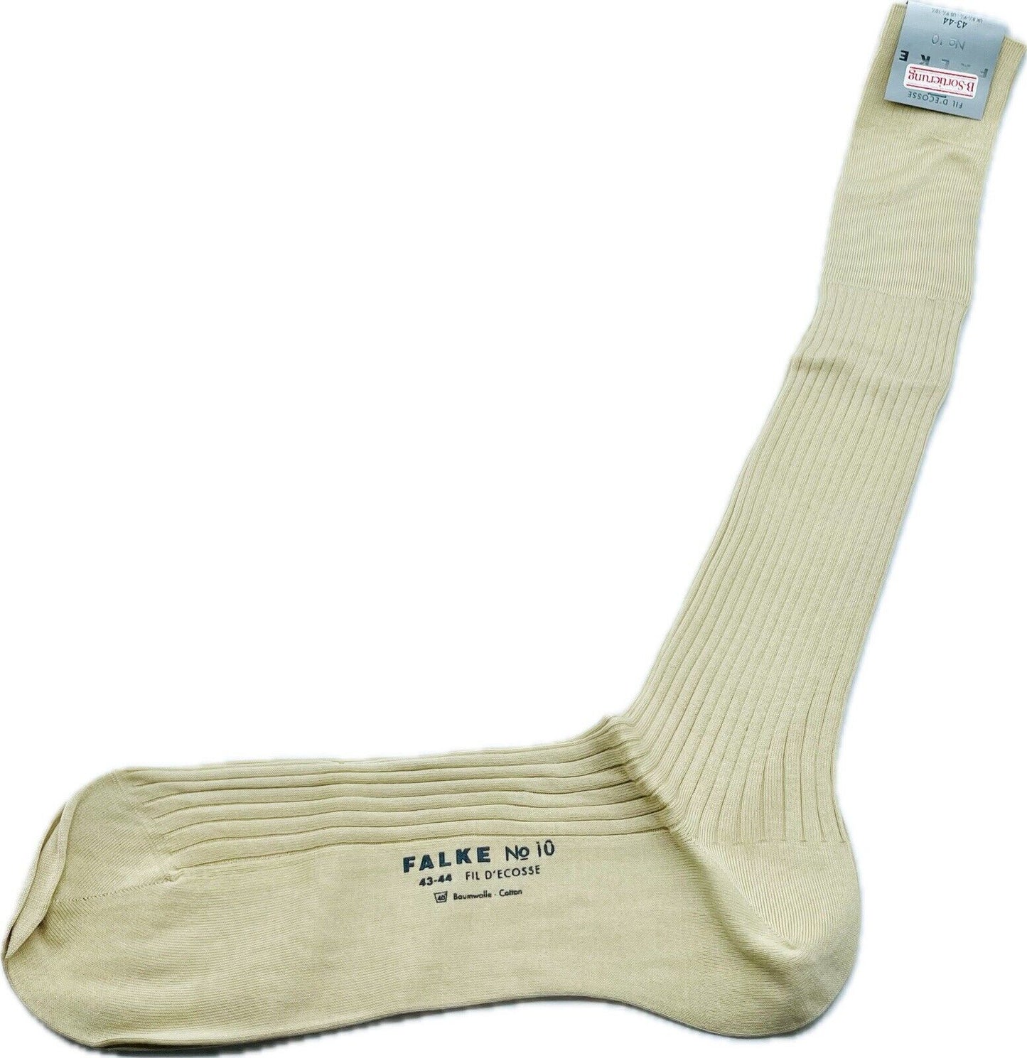 Falke No.10 Socken Gr. 43-44 Herren Kniestrümpfe Strümpfe Beige FIL D´ECOSSE