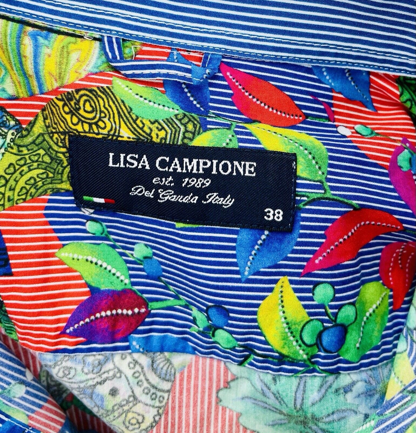 Lisa Campione Bluse 38 M Damen Hemdbluse Sweatshirt Frauen Poloshirt Hemd