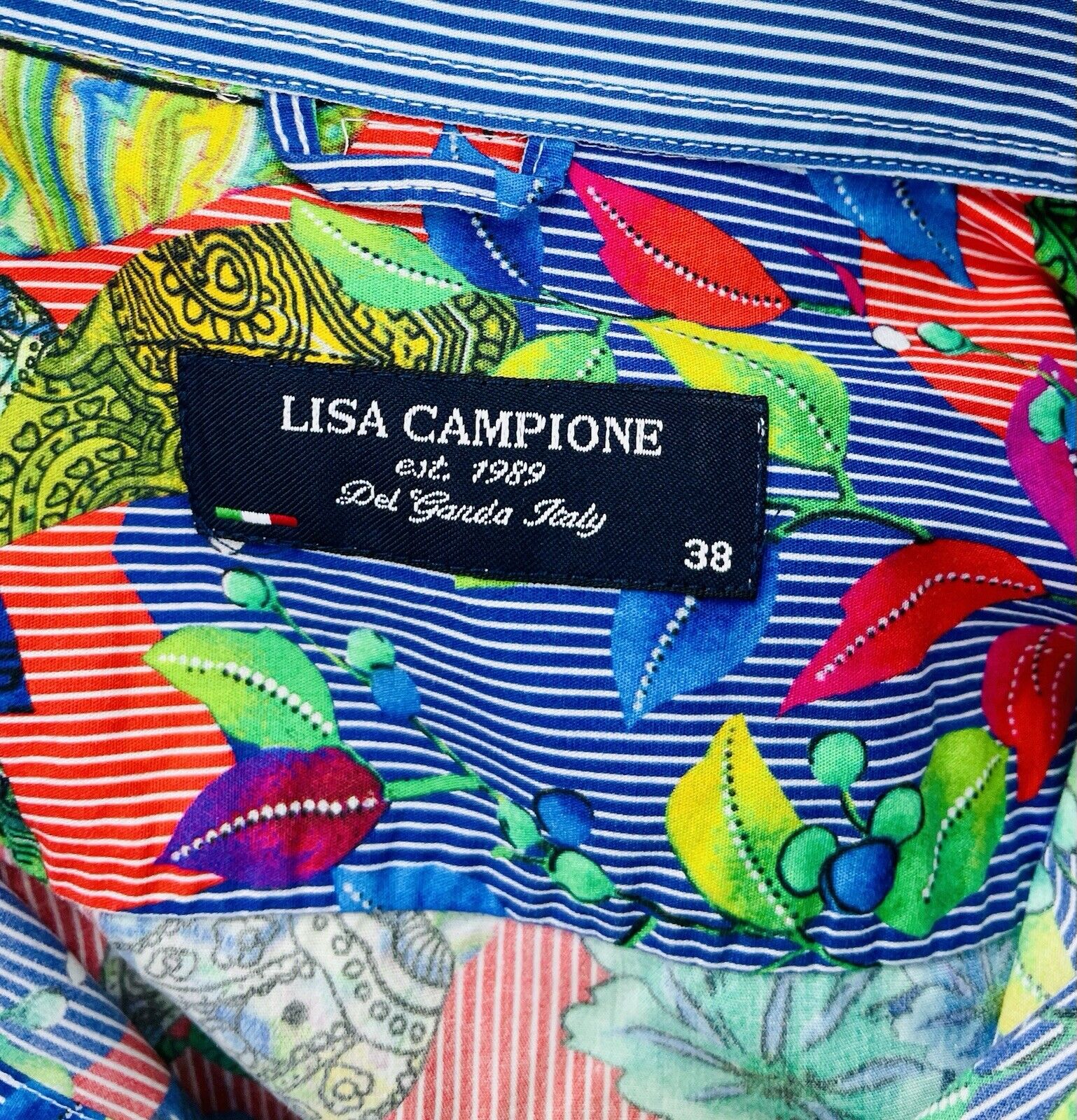 Lisa Campione Bluse 38 M Damen Hemdbluse Sweatshirt Frauen Poloshirt Hemd