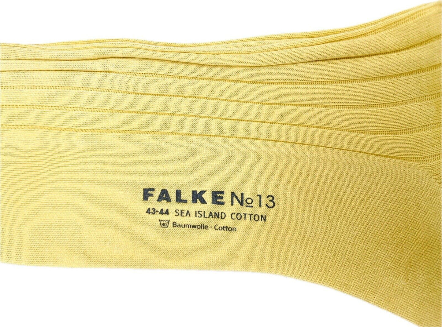 Falke No.13 Socken Gr 43-44 Herren Kniestrümpfe Strümpfe Gelb Sea Island Cotton