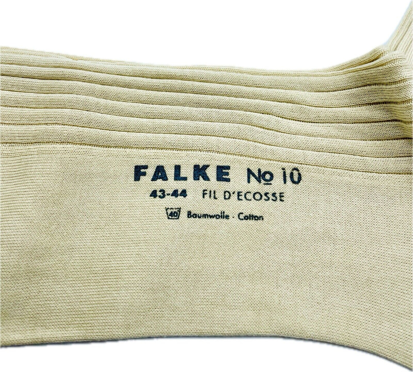 Falke No.10 Socken Gr. 43-44 Herren Kniestrümpfe Strümpfe Beige FIL D´ECOSSE