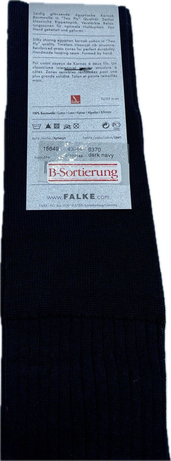 Falke No.10 Socken 43-44 Herren Kniestrümpfe Strümpfe Dunkelblau FIL D´ECOSSE