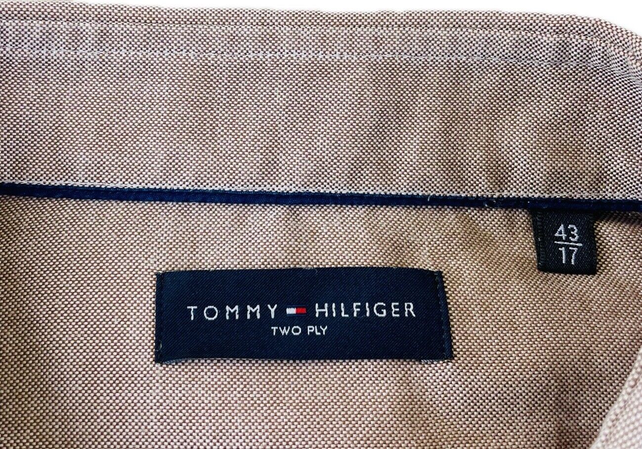 Tommy Hilfiger Hemd 43 XL Herren Hemden Sweatshirt Poloshirt Businesshemd Braun