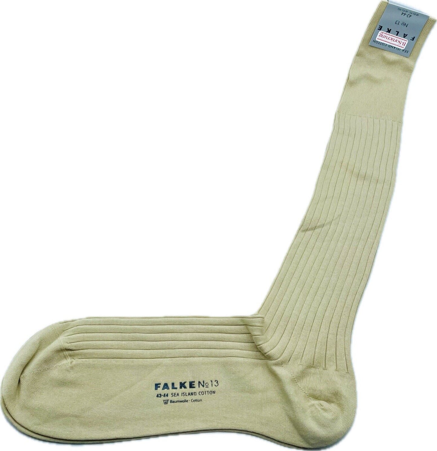 Falke No.13 Socken Gr 43-44 Herren Kniestrümpfe Strümpfe Beige Sea Island Cotton