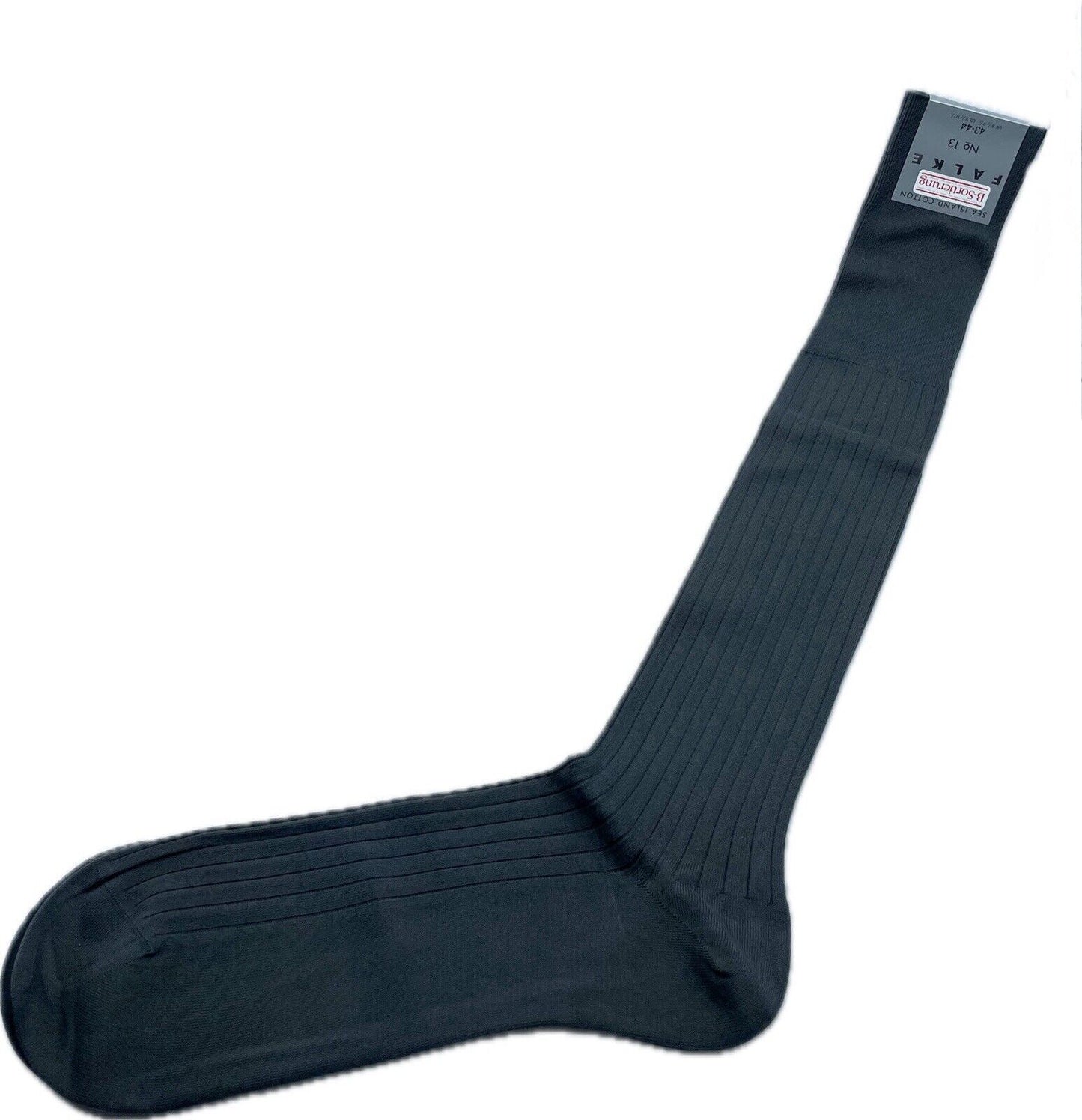 Falke No.13 Socken Gr 43-44 Herren Kniestrümpfe Anthrazit Sea Island Cotton