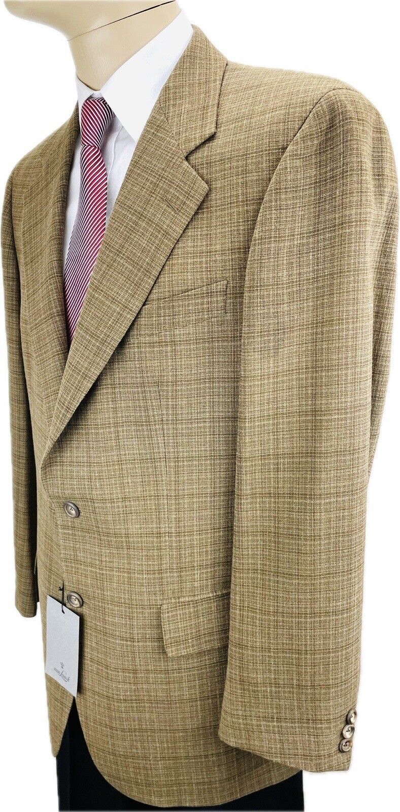 Van Laack Leinensakko 50 NEU Herren Jackett Jacke Sakko Leinen Anzug Kariert