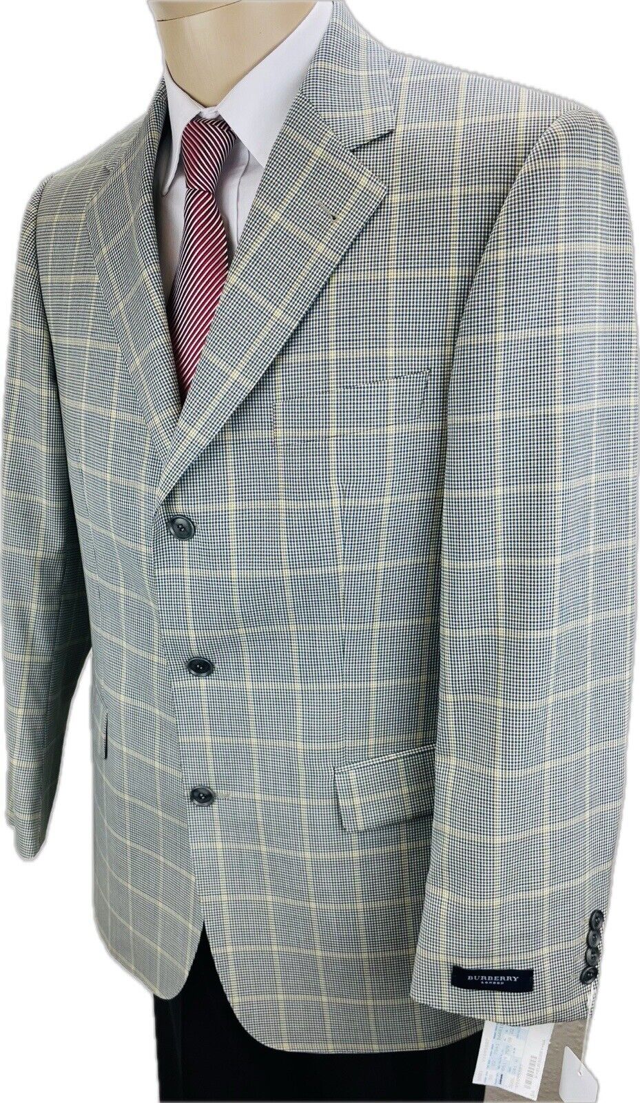 BURBERRY Sakko 50 Herren Jacke Männer Jackett Sakko Anzug Jagd Tweed Kariert Neu