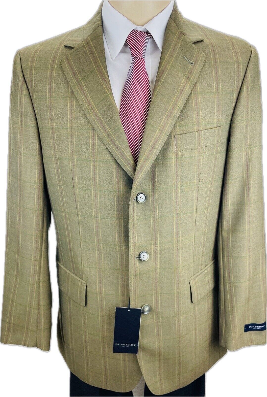 BURBERRY Sakko 50 Herren Jacke Männer Jackett Sakko Anzug Jagd Tweed Kariert Neu