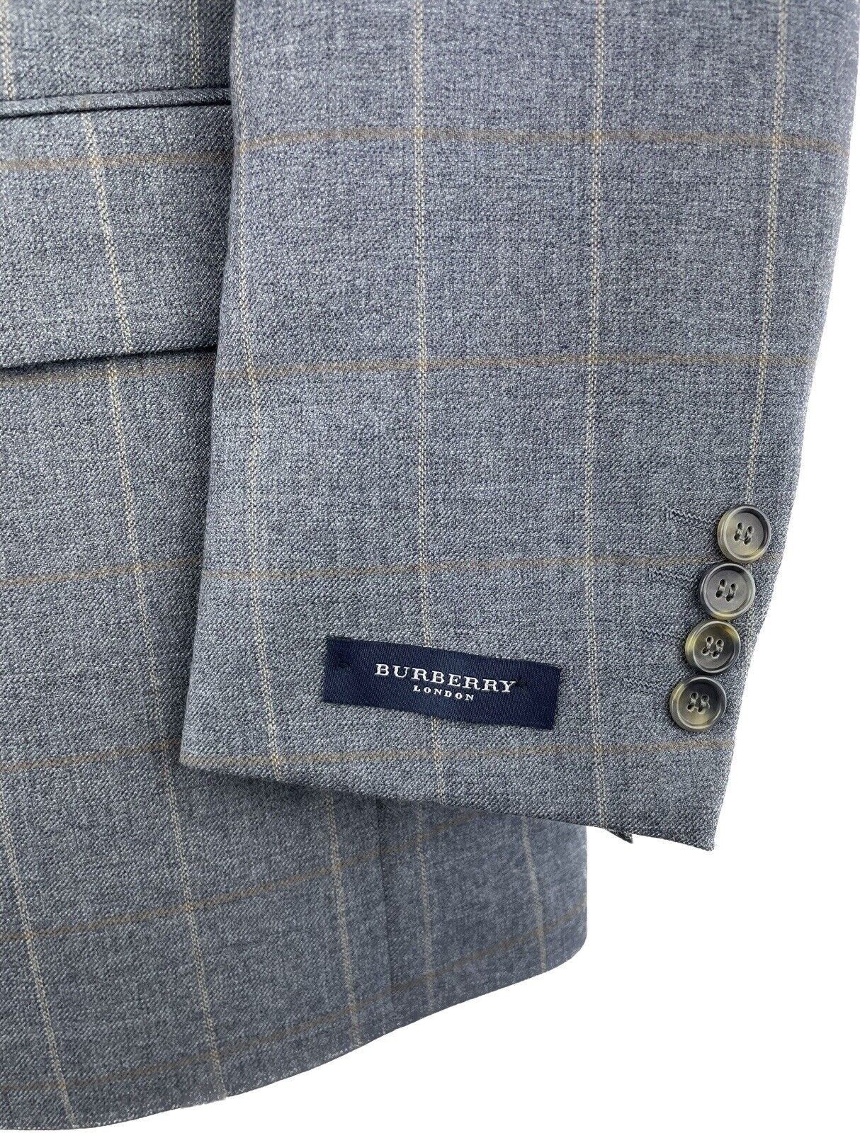 BURBERRY Sakko 48 Herren Jacke Männer Jackett Sakko Anzug Jagd Tweed Kariert Neu