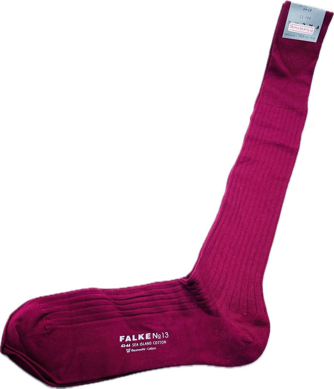 Falke No.13 Socken Gr 43-44 Herren Kniestrümpfe Strümpfe Rot Sea Island Cotton